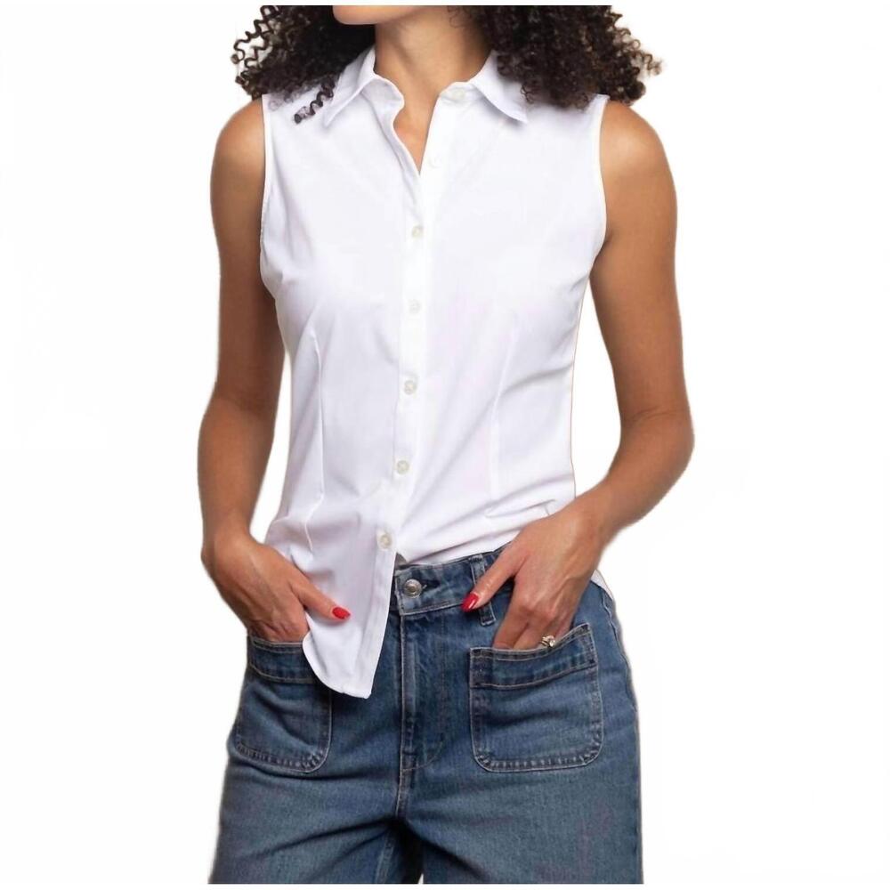 NEW AMELIORA annie short sleeve shirt - plus in white